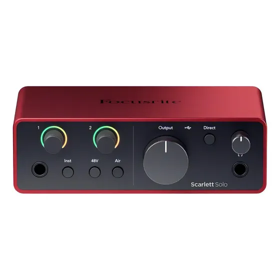 Interface De Áudio Focusrite Scarlett Solo 4th Gen vermelho