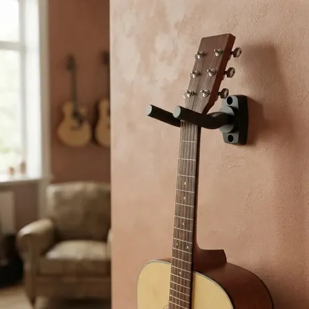 Suporte de Parede Violão Guitarra Violino Baixo Ukulele Acolchoado Com Parafusos