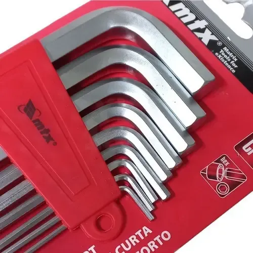 Jogo De Chave Allen Curta Acetinada Crv 2-12mm 9pcs Mtx