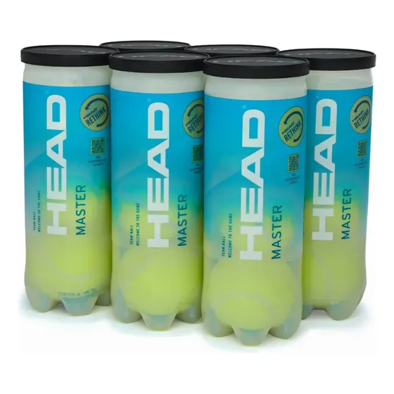 Bola De Tênis Head Master Pack Com 6 Tubos Verde