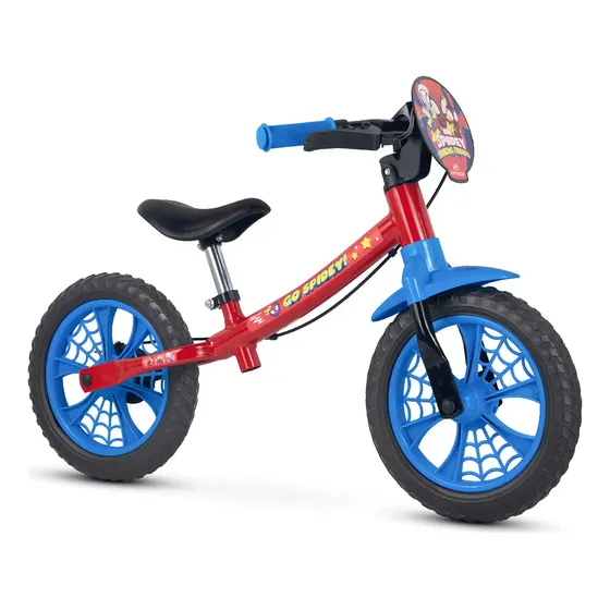 Bicicleta de Equilíbrio Nathor Aro 12 Infantil Homem Aranha