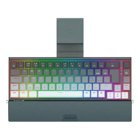 Teclado Mecânico Redragon Shaco RGB Switch Brown Preto e Cinza K641g-gw-rgb
