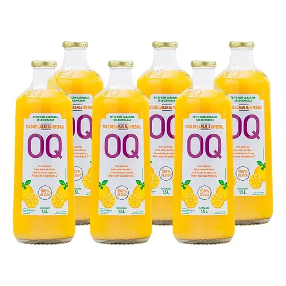 Suco De Laranja Integral Oq 1,5 Litro Caixa C/6 Un