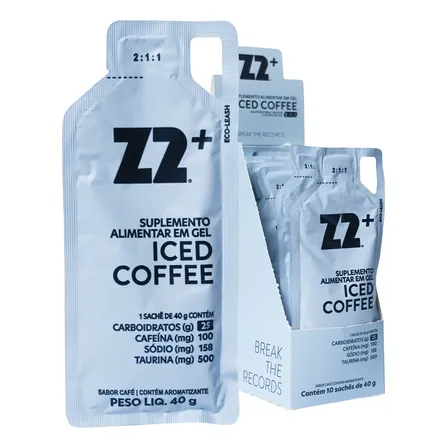Suplemento em gel Z2 Performance Energy + Iced Coffee Carboidratos sabor Café gelado x 40g 10 un