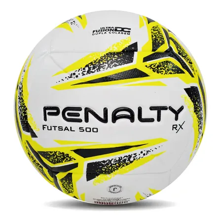 Bola Futsal Penalty Rx 500 Futebol de Quadra Adulto Cor Branco/Amarelo/Preto Durabilidade e Resistencia