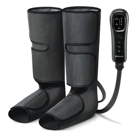 Massageador de pernas, compressão, circulação de ar, relaxamento, cor cinza