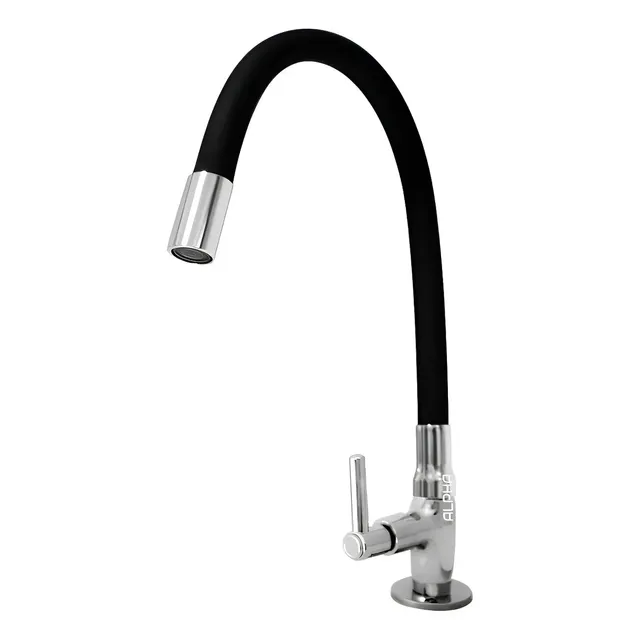Torneira Tubo Flexível Bancada Cozinha Color Preta Luxo Cor Preto Alpha Hidrometais Torneira C65