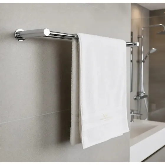 Porta Toalha Banheiro Duplo 80cm Inox 304 Design Moderno