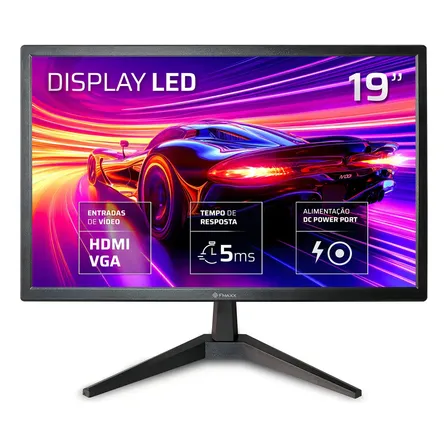 Monitor Fmaxx 19'' Led Com Hdmi Vga Vesa cor Preto MQ19V