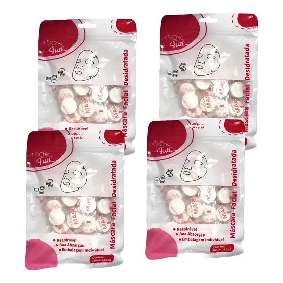 Kit 120un Máscara Desidratada Descartável Limpeza Facial