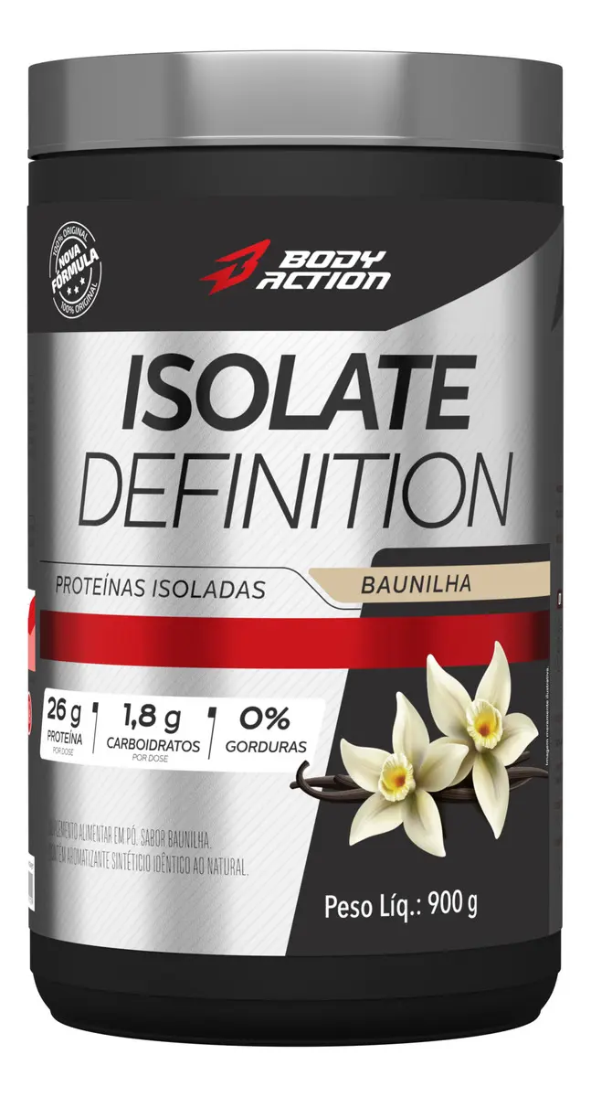 Proteína Bodyaction Tradicional Isolate Definition em pó sabor Baunilha x 900g