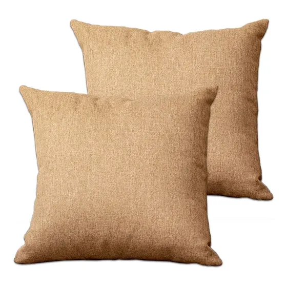 Kit 2 Capas De Almofada Linho Liso 45 X 45 Cm Caramelo US Decor