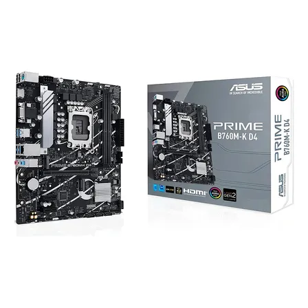 Placa-mãe Asus Prime B760m-k D4 Intel 1700 Ie 4.0 Preto