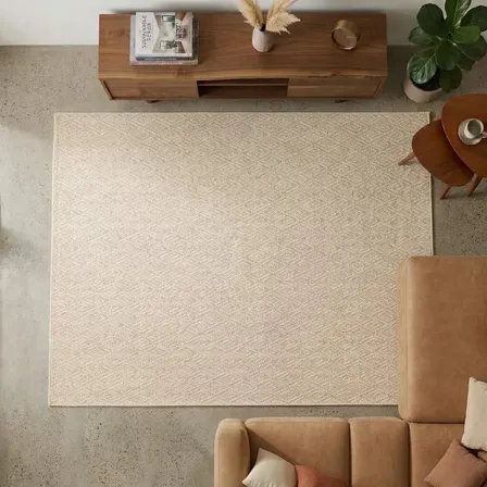 Tapete 250x200cm Sala Antiderrapante Lavável Sisal Cor Palha 2.5 M 2 M