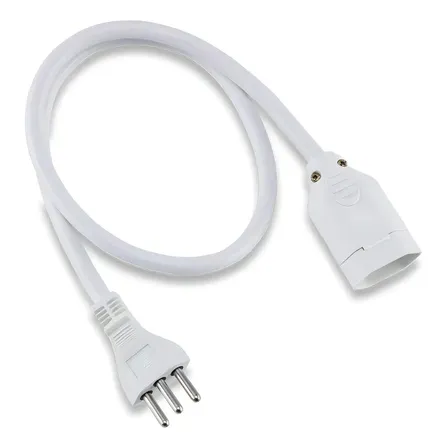 Cordão Prolongador Tripolar Branco 80cm Force Line