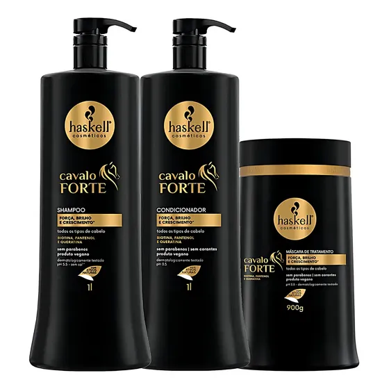 Haskell Cavalo Forte Kit Shamp+cond+masc 1l