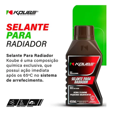 Selante Para Vedar Vazamento Radiador Pro 450ml Koube Original Castanho