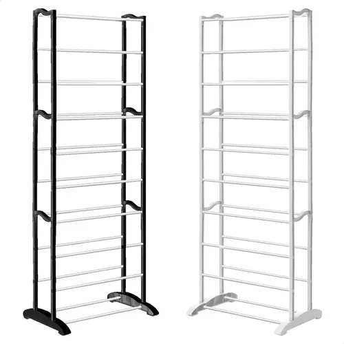 Sapateira vertical de porta 10 andares estante organizadora cor preto Kontuz Home
