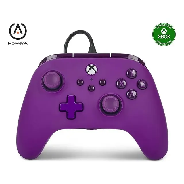 Controle Xbox Series S X Pc Power A Com Fio Usb C Roxo Cor Violeta