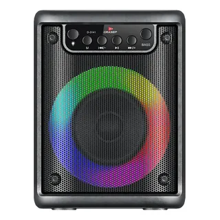 Caixa de Som Bluetooth Portátil Grasep 10W LEDs RGB USB Micro SD FM D3141
