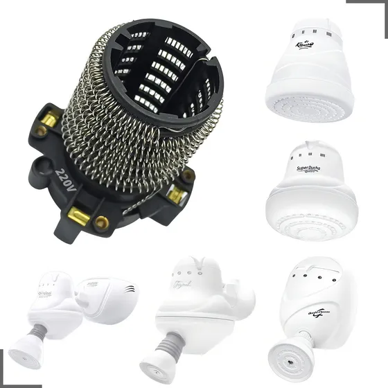 Resistência Para Chuveiro Fame Super Ducha Quattro Kibanho 4t 220 Cor Preto Branco