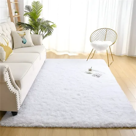 Tapete 2x1,5 Sala Peludo Quarto Cores Variadas Cor Branco Desenho Do Tecido Pelo Alto