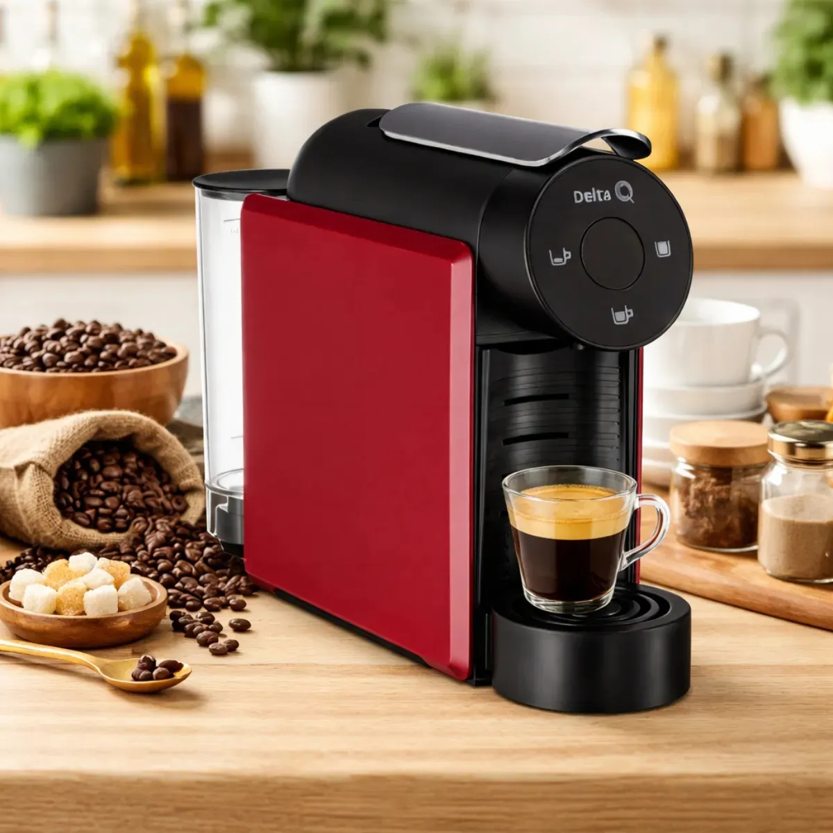 Máquina Cafeteira Capsulas Café Expresso Delta Q Mini Qool Cor Vermelho