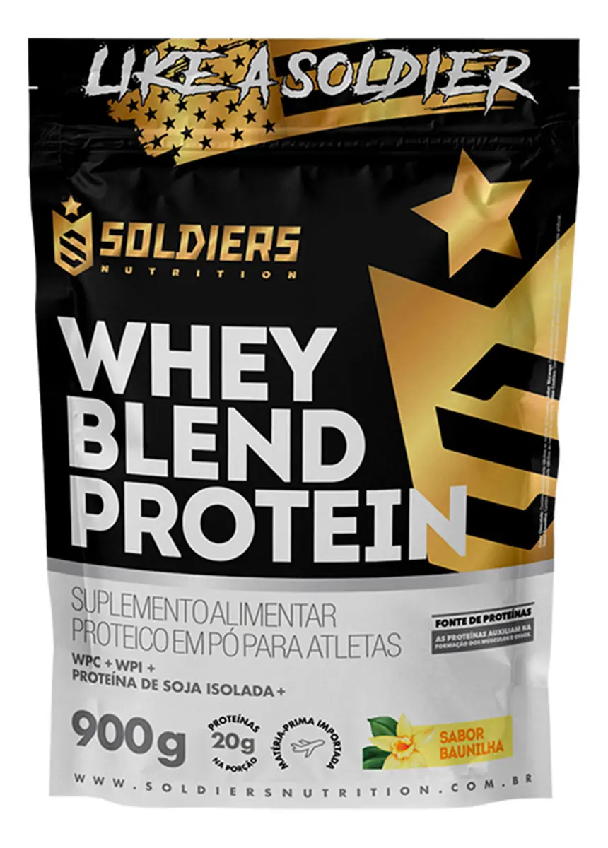 Whey Blend Protein Concent / Isolado 900g-soldiers Nutrition Sabor Baunilha
