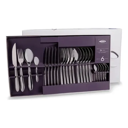 Faqueiro Brinox Lyon C/ 24 Peças Inox Cor Cinza