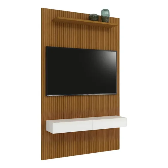 Painel Para Tv Até 55 Polegadas Egeo Cedro Off White Edn