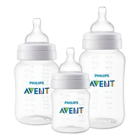 Kit Philips Avent triplo mamadeira clássica Anti-Colic 3.0 transparente 125ml, 260ml e 330ml