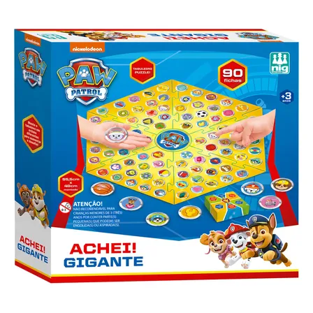 Patrulha Canina Jogo Achei! Tabuleiro Gigante Infantil