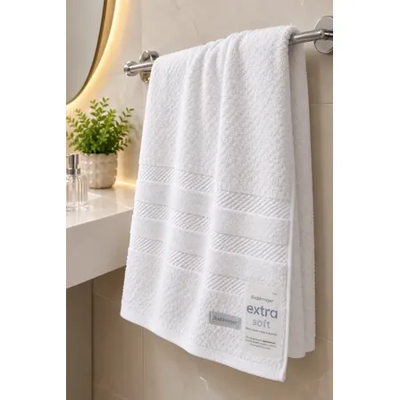 Toalha de Banho Buddemeyer Vanilla 135 x 70 cm Extra Soft em Algodão Branco Liso