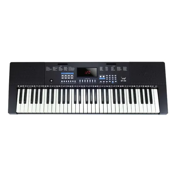 Teclado Musical Bravo Estudante Iniciante Bp100 5/8 61 Teclas Tamanho Padrão 300 Ritmos 300 Timbres Cor Preto