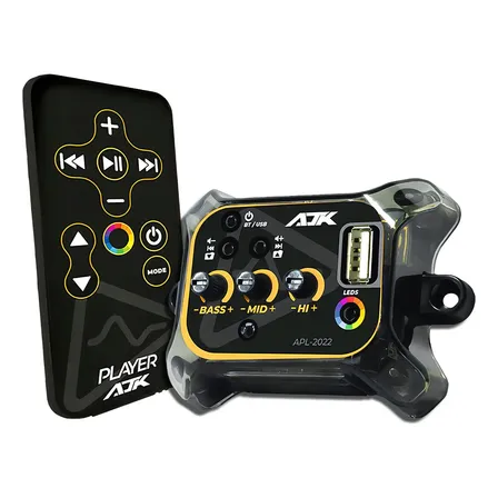 Player Automotivo Ajk Apl-2022 Bluetooth Usb Controle Remoto Caixa Bob