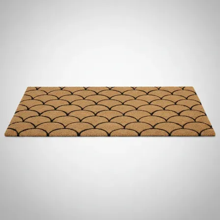 Tapete Capacho Fibra De Coco 70x33cm Arabesco Curves Uzoo