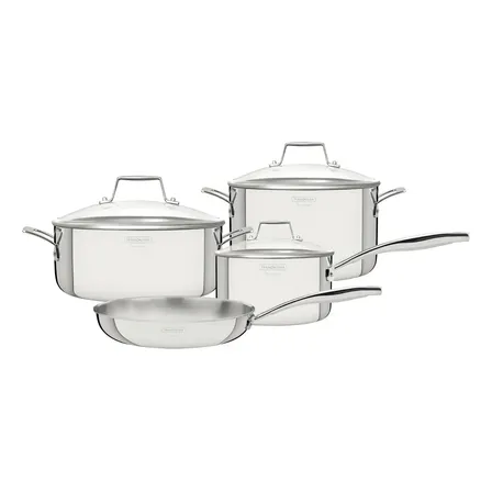 Jogo De Panelas Tramontina Cozinhar Grano Tampa De Vidro 4 Peças Cinza Aço inoxidável