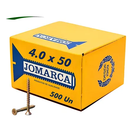 Parafuso Madeira Philips 4,0 X 50 Cabeça Chata Bicromatizado Caixa 500 Unidades Jomarca