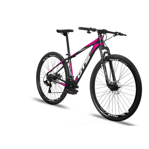 Bicicleta Aro 29 Gts Alumínio Rdx 24v Freio A Disco Cor Preto/rosa Tamanho Do Quadro 17