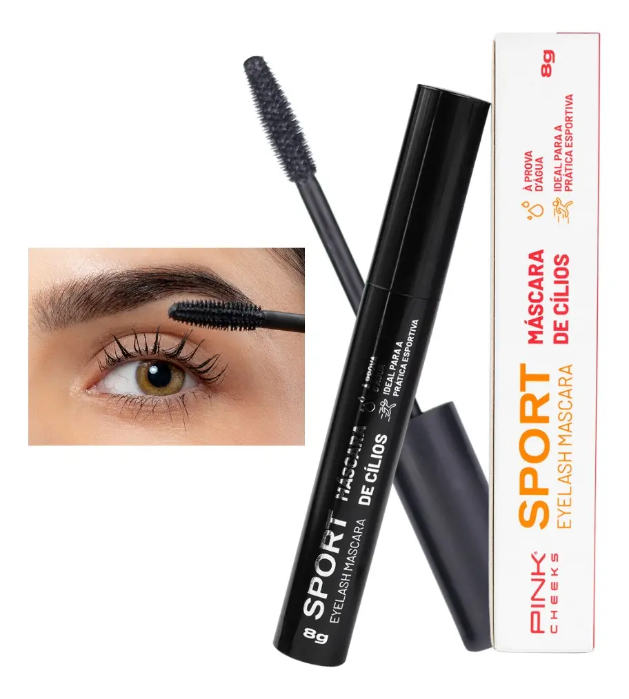 Máscara De Cílios Sport Eyelash Pink Cheeks 8g Super Rimel Cor Preto