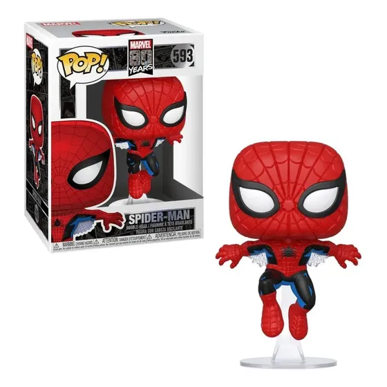 Boneco Primeira Aparição do Homem-Aranha Marvel 80 Anos 593 Funko Pop!
