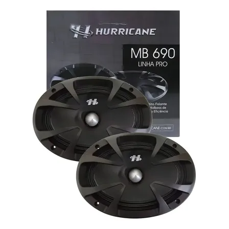 Alto-falante Hurricane Mb 690 Quadriaxial 6x9 230w Rms 4 Ohms Woofer Preto