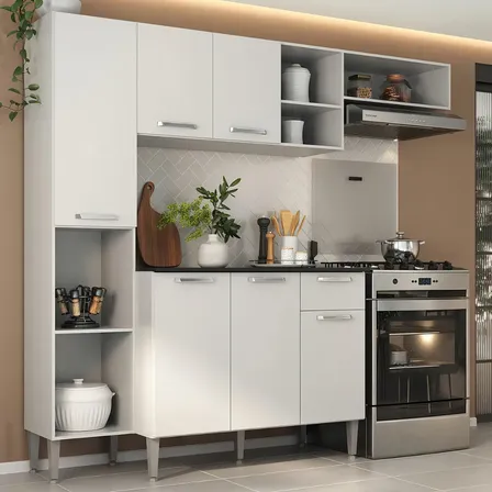Armário De Cozinha Compacta Smart Multimóveis Mp2220 Cor Branco