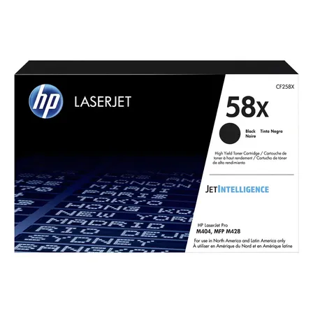 Cartucho de Toner HP 58X CF258X Preto Funciona com HP LaserJet Pro série M404 série M428 Alto rendimento