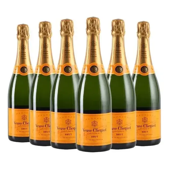 Champagne Veuve Clicquot Brut 6 Garrafas 750ml Kit Com 6 Unidades