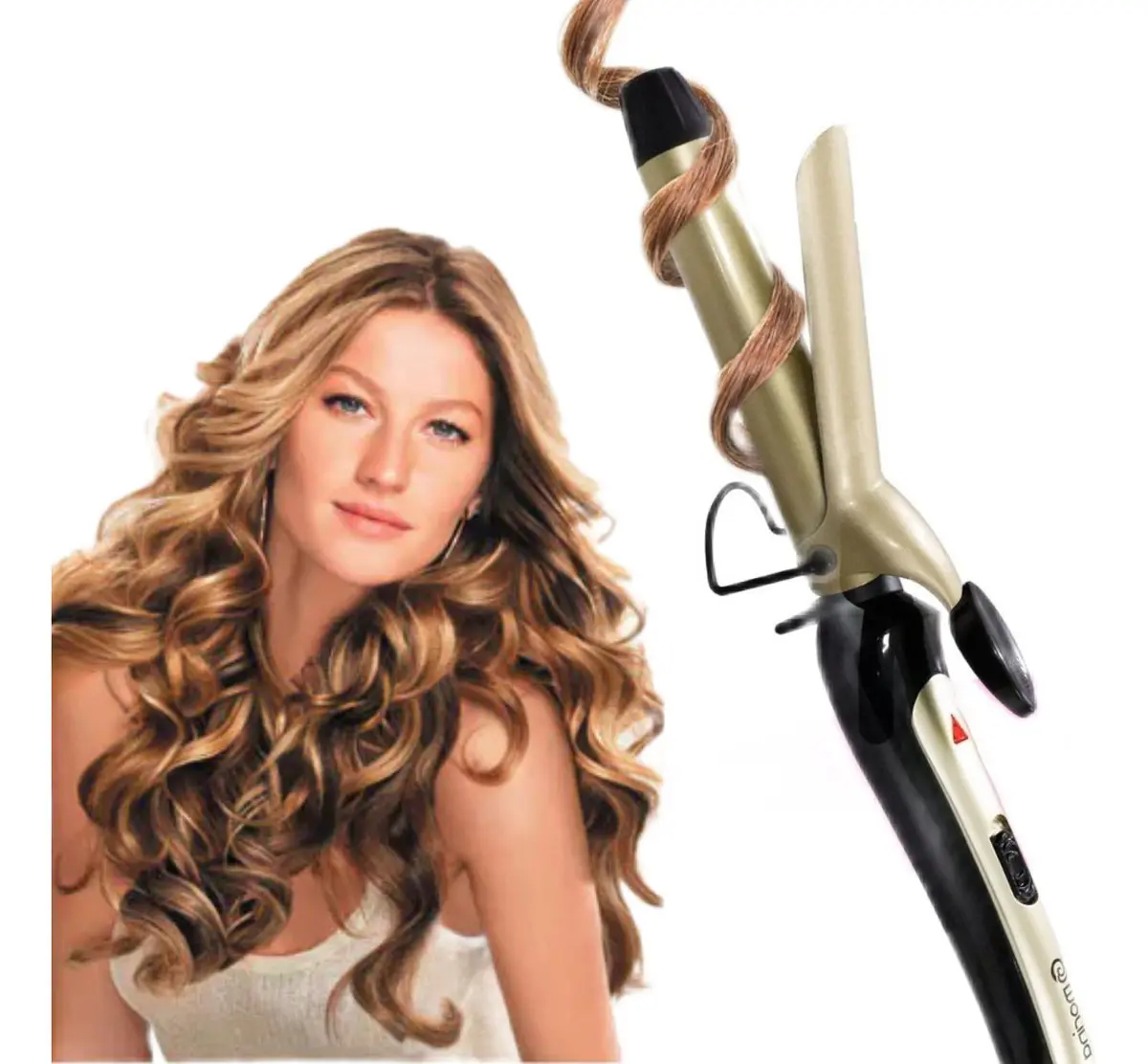 Modelador De Cachos Ondas Grosso 25mm Bivolt 180ºc Morina Cor Dourado