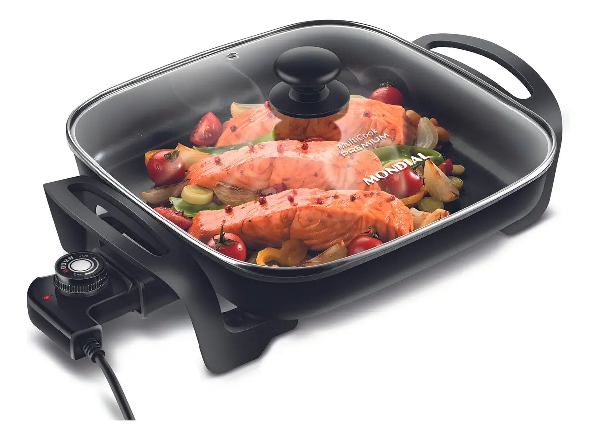 Panela Elétrica Multicook 1200w PE-49 Preto Mondial
