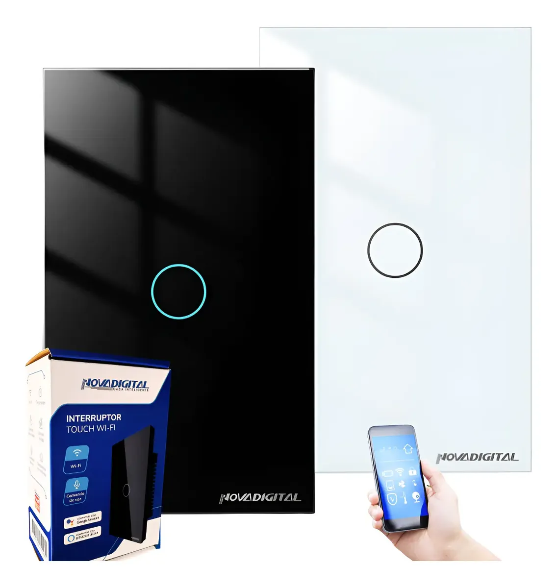 Interruptor Inteligente Novadigital Wifi 1 Tecla Touch Tuya