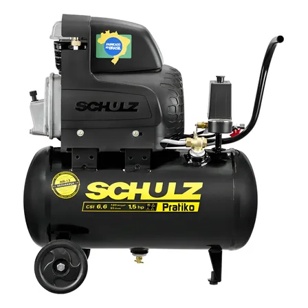 Compressor De Ar Portátil Schulz Pratiko Csl6.6/20 Cor Preto Fase Elétrica Monofásica Frequência 60 Hz