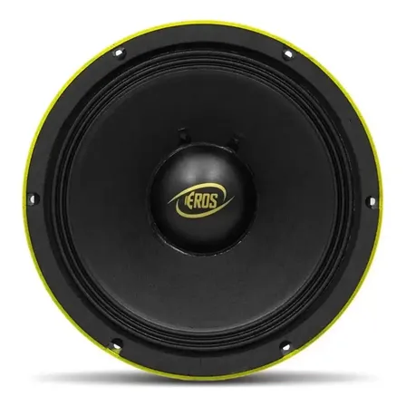Woofer Médio Grave Eros 10 Polegadas 500w Rms 8 Ohms E-510 Pro Preto Amarelo Preto E Amarelo